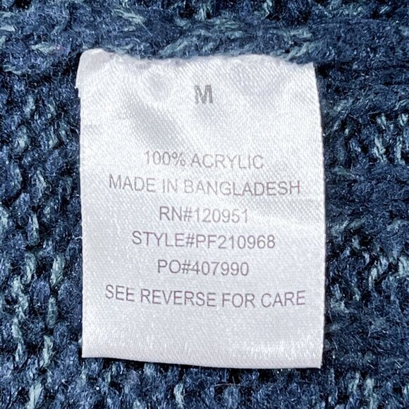 Women's Pink Rose Sweater | Blue | 3/4 Sleeves | Cowl Neck | Tunic | Medium - Picture 12 of 13